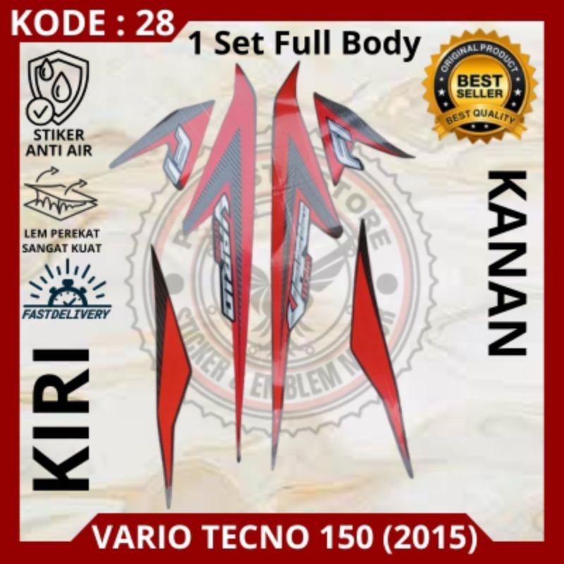 Stiker/striping motor Honda Vario techno 150 tahun 2015/ stiker Vario tekno 150/decal Vario techno 2