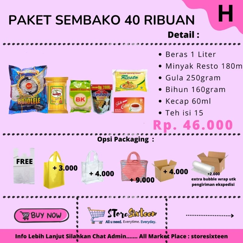 

Paket Sembako Murah 40 Ribuan H / Paket Sembako Murah By Storesixtenn