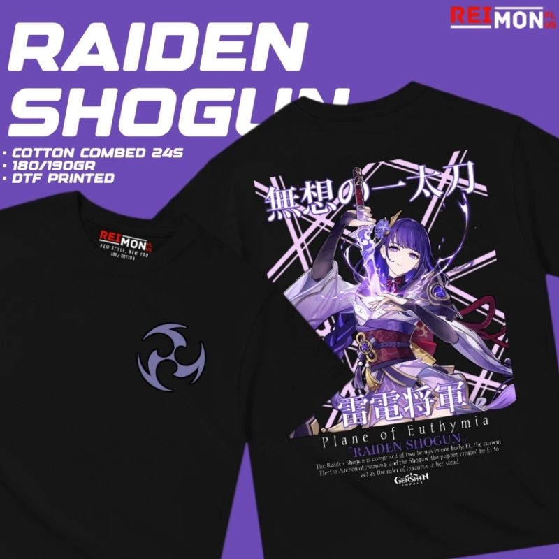 T-Shirt / Kaos Baju Game Raiden Shogun Genshin Impact