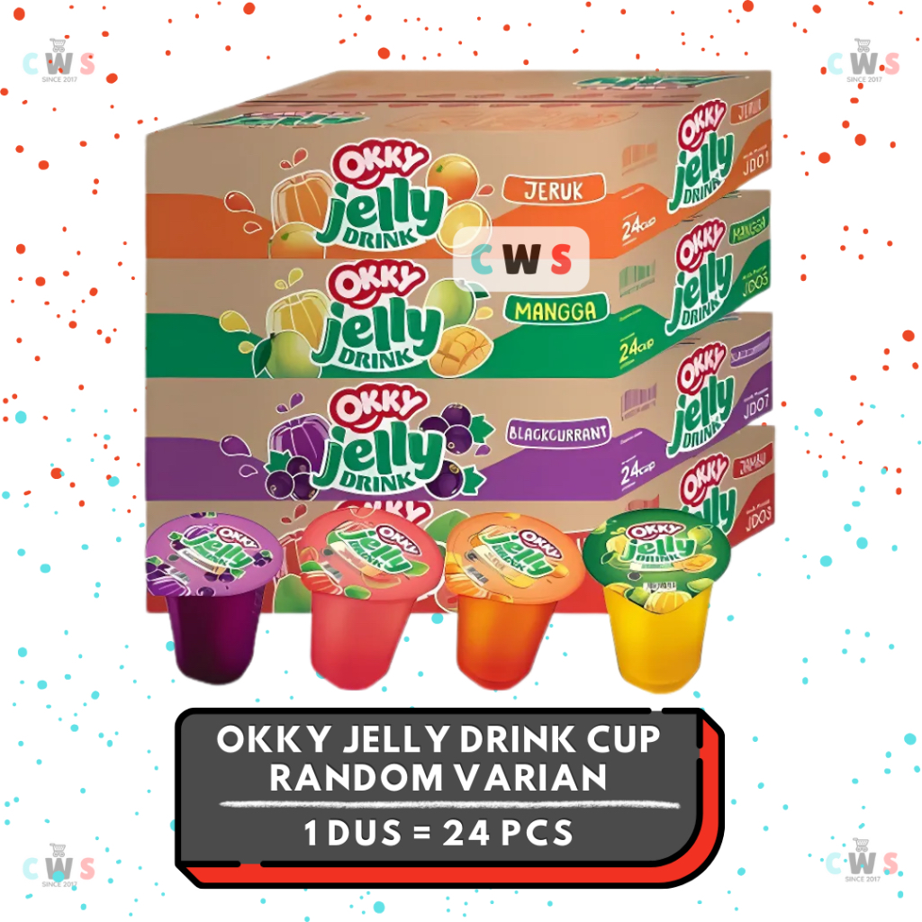 

OKKY Jelly Drink Minuman Jelly Aneka Buah Jeruk Mangga Anggur Jambu - 1 Dus / 24 Pcs