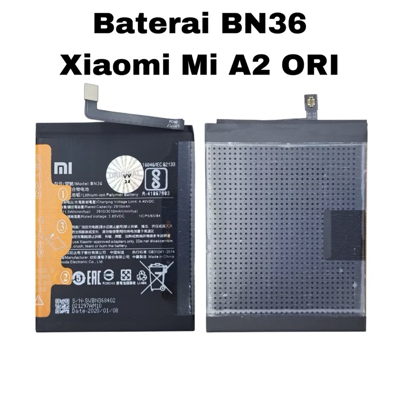 Baterai BN36 Xiaomi Mi A2 BATTERY BATRE ORI