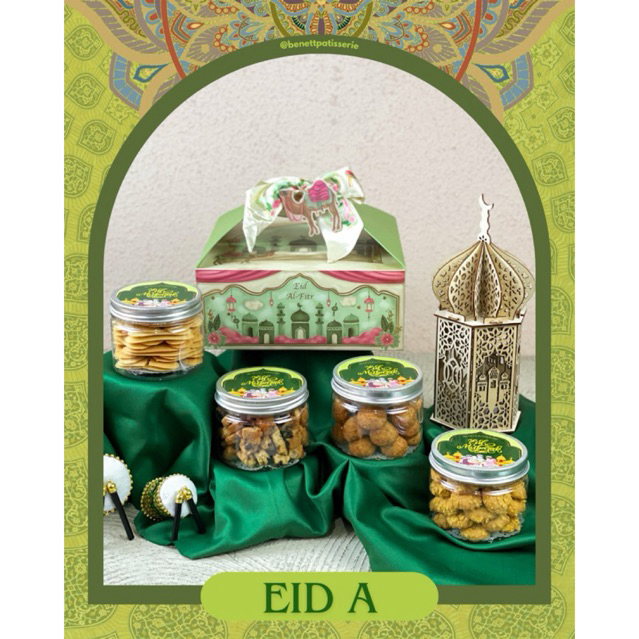 

Hampers Lebaran ,Eid Mubarak, Idul Fitri Kue Kering "EID A" Benett Patisserie