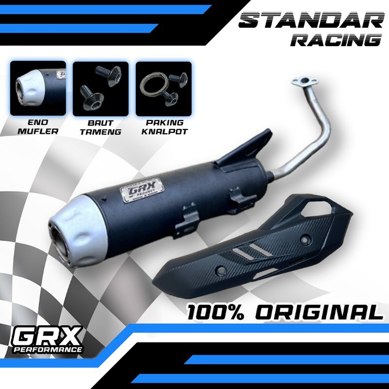 TERBARU!! KNALPOT STANDAR RACING By GRX ORIGINAL PNP ALL MOTOR MATIC HONDA YAMAHA BASS ADEM GERUNG