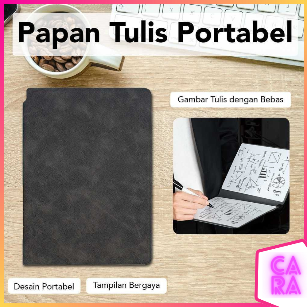 

Papan Tulis Portable A5 Whiteboard Notebook PU with Pen H-2302