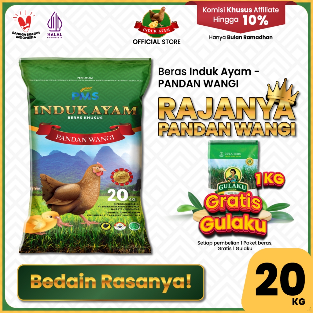 

[GRATIS GULAKU] Beras "KHUSUS" INDUK AYAM - PANDAN WANGI 20 kg - Beras Khusus - Wangi Pandan Wangi - Beras Kristal - Pulen Legit - Produk Indonesia