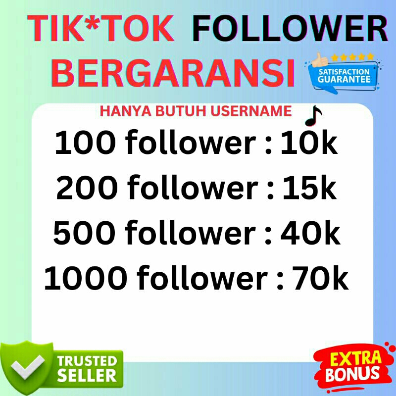 TIK*TOK FOLLOWER LIKE VIEW TIK*TIK BERGARANSI