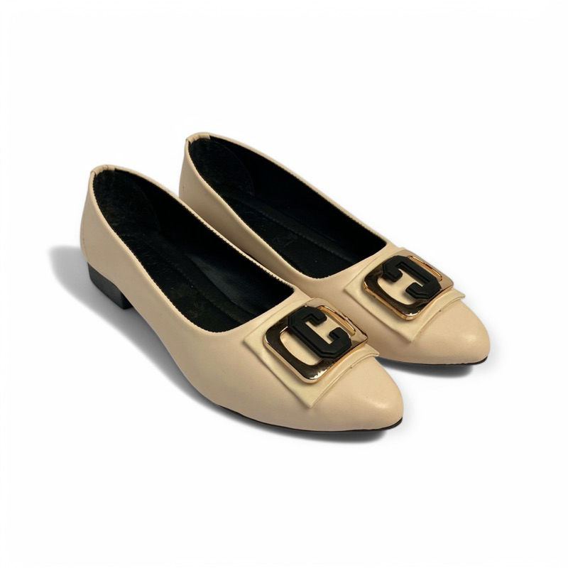 Sepatu Kerja Wanita Hak Chunky Heels 3cm Flat Shoes 007