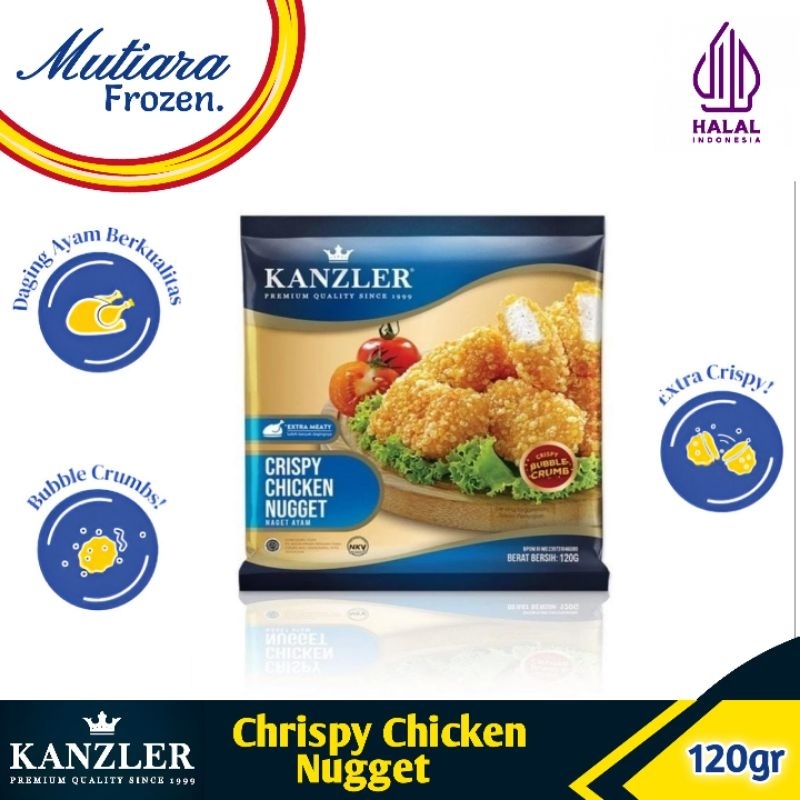 

KANZLER CRISPY CHICKEN NUGGET 120 GRAM NAGET AYAM KRISPI CEMILAN FROZEN