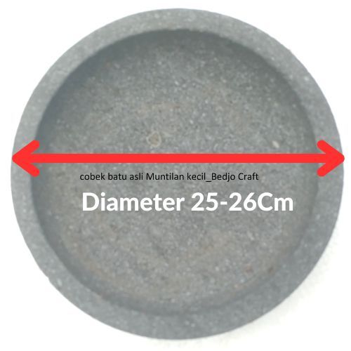 Cobek Batu Asli Muntilan Ukuran 26cm