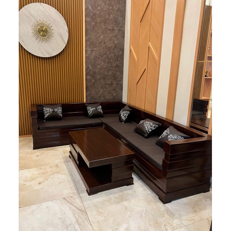 Kursi Sudut Box Jati/Kursi Minimalis Jati Estetik