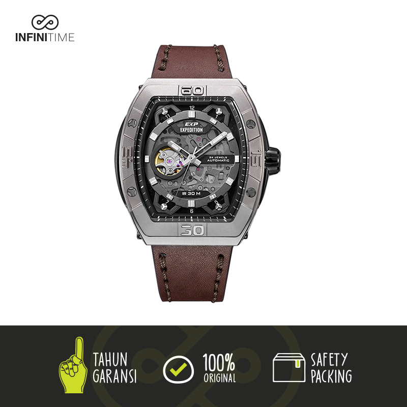 Expedition E6800 E 6800 Silver Grey Automatic Titanium Pria Leather