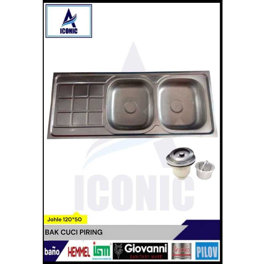 BAK CUCI PIRING 2 LUBANG+ SAYAP 120*50