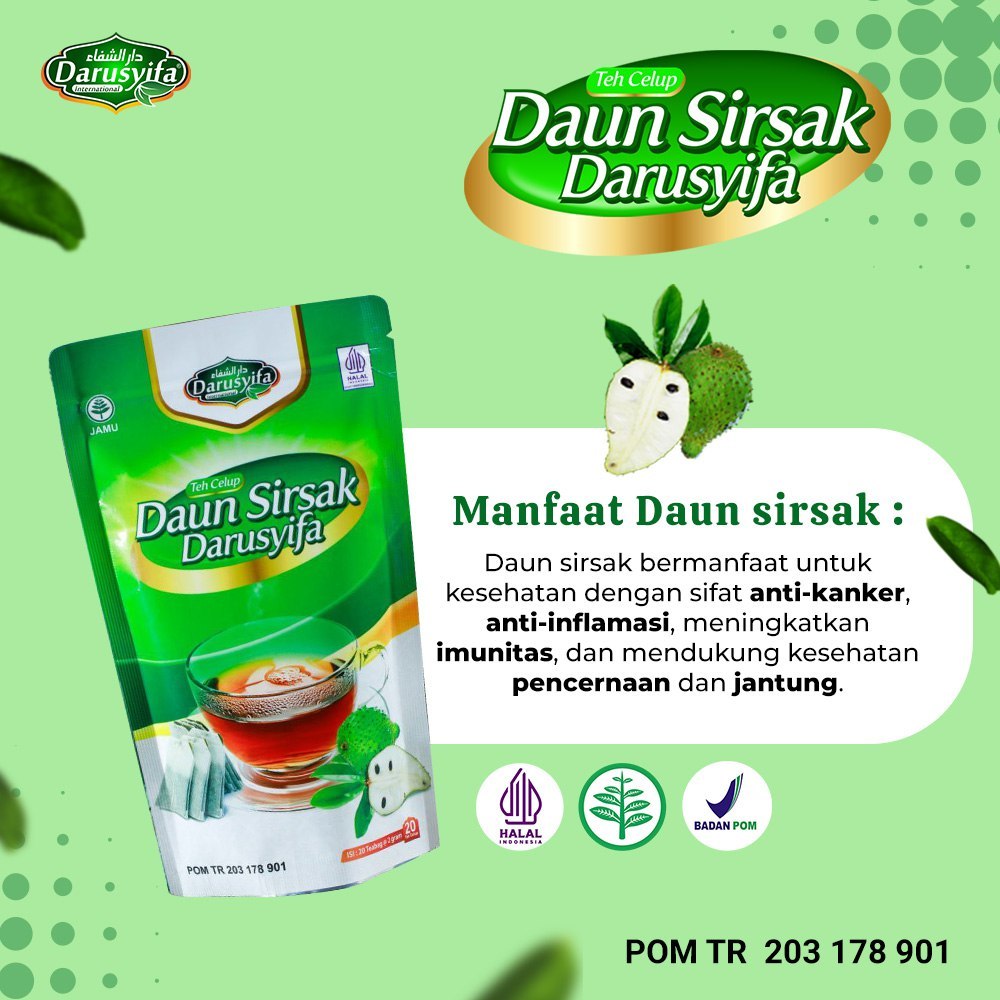 

Teh Daun Sirsak Anti Kanker Darusyifa Alami