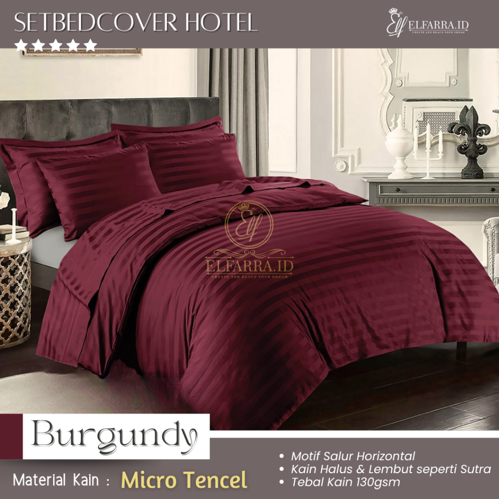 ELFARRA | Sprei Set Bedcover 120x200 | Bed Cover Set | Selimut Bed Cover | Sprei Hotel Aesthetic SAL