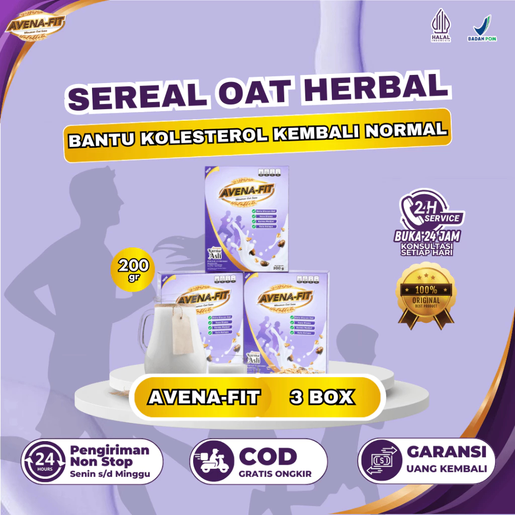 

Paket 3 Box Avena Fit - Sarapan Sehat Sereal Oat Atasi Kolesterol Jahat dan Menurunkan Gula Darah