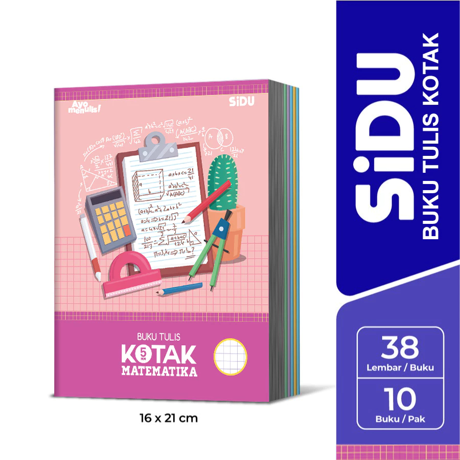 

Buku tulis Sidu Sinar Dunia Kotak / STM / Kotak kecil (5mm) / Matematika 38 lembar