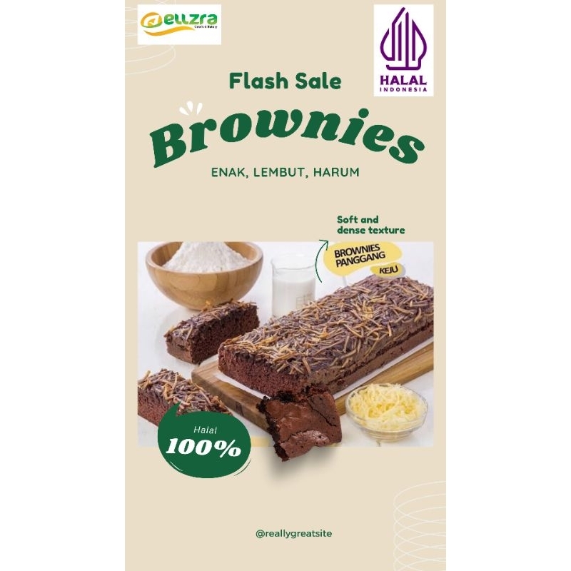 

Brownies pangang Ellzra, tanpa bahan pengawet.