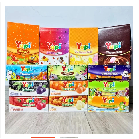 

Permen YUPI All Varian Rasa Isi 24 Pcs Per Box Baby Bear / Little Star / Gummy Fangs / Wotta Melon / Ice Cream / Exotic Mango