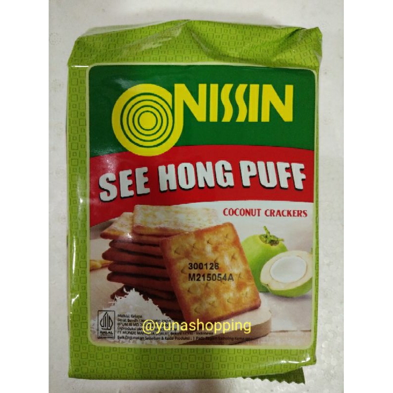 

Nissin see hong puff coconut crackers 250g