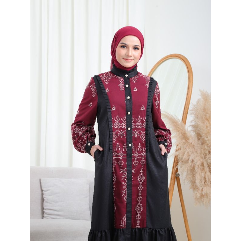 Ready Dress Kayana Black | Dress Dewasa | Sarimbit Series myRin |