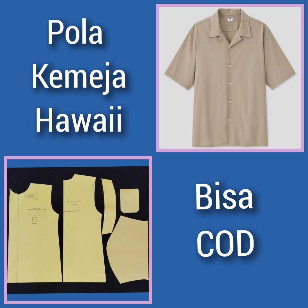【COD】Pola Kemeja Pria Hawaii Dewasa | Pola Baju Kemeja Pria | Pola Instan | Pola Jiplak | Pola Jahit