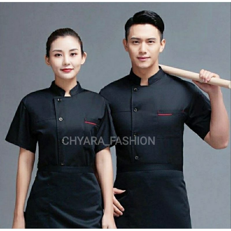 Baju koki seragam kerja lengan pendek baju koki pria wanita baju chef kerja pria american drill