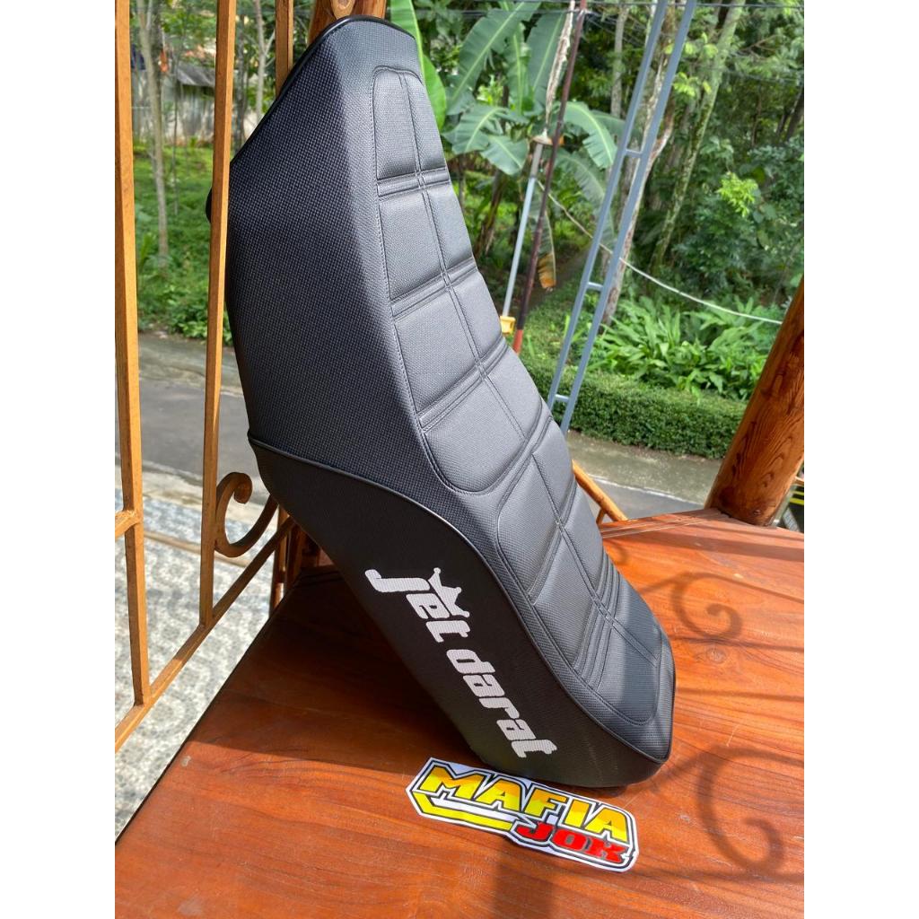 JOK RX KING SIKU KULIT JET DARAT TAHU TIMBUL LIS HITAM FIBER PUTIH
