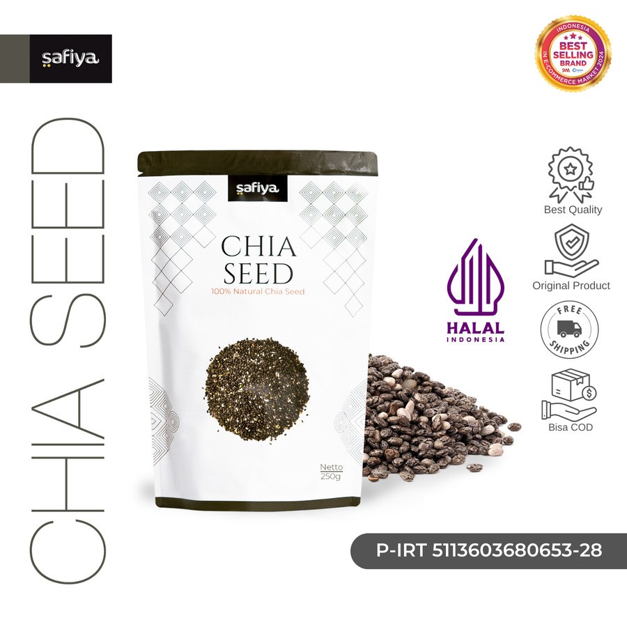 

Chia Seed Organik 250 gram Organic Chiaseed Authentic Safiya Food SnackRia