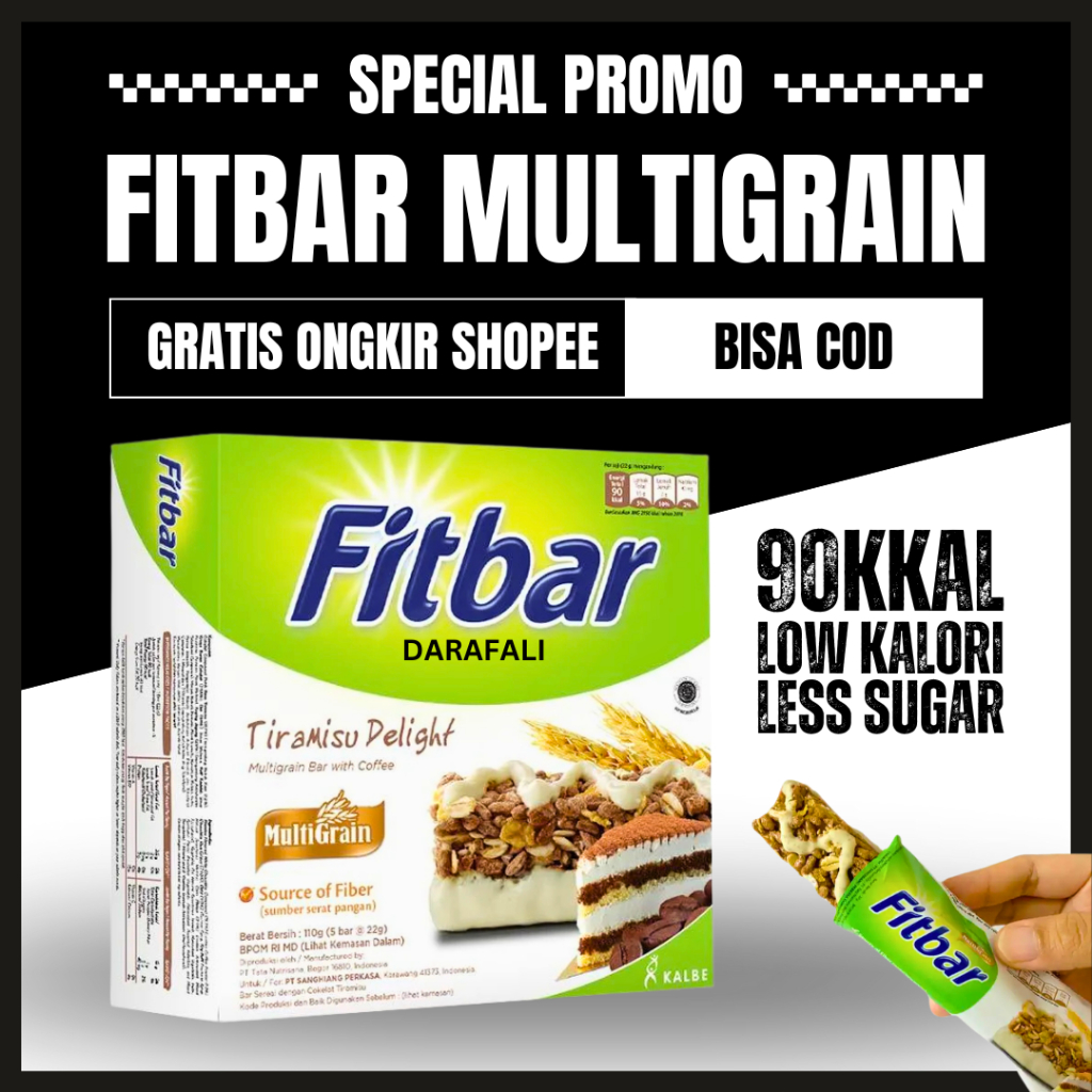 

Cahayadstore Fitbar 1 Dus Isi 72Pcs Distributor Cemilan Snack Diet Rendah Kalori