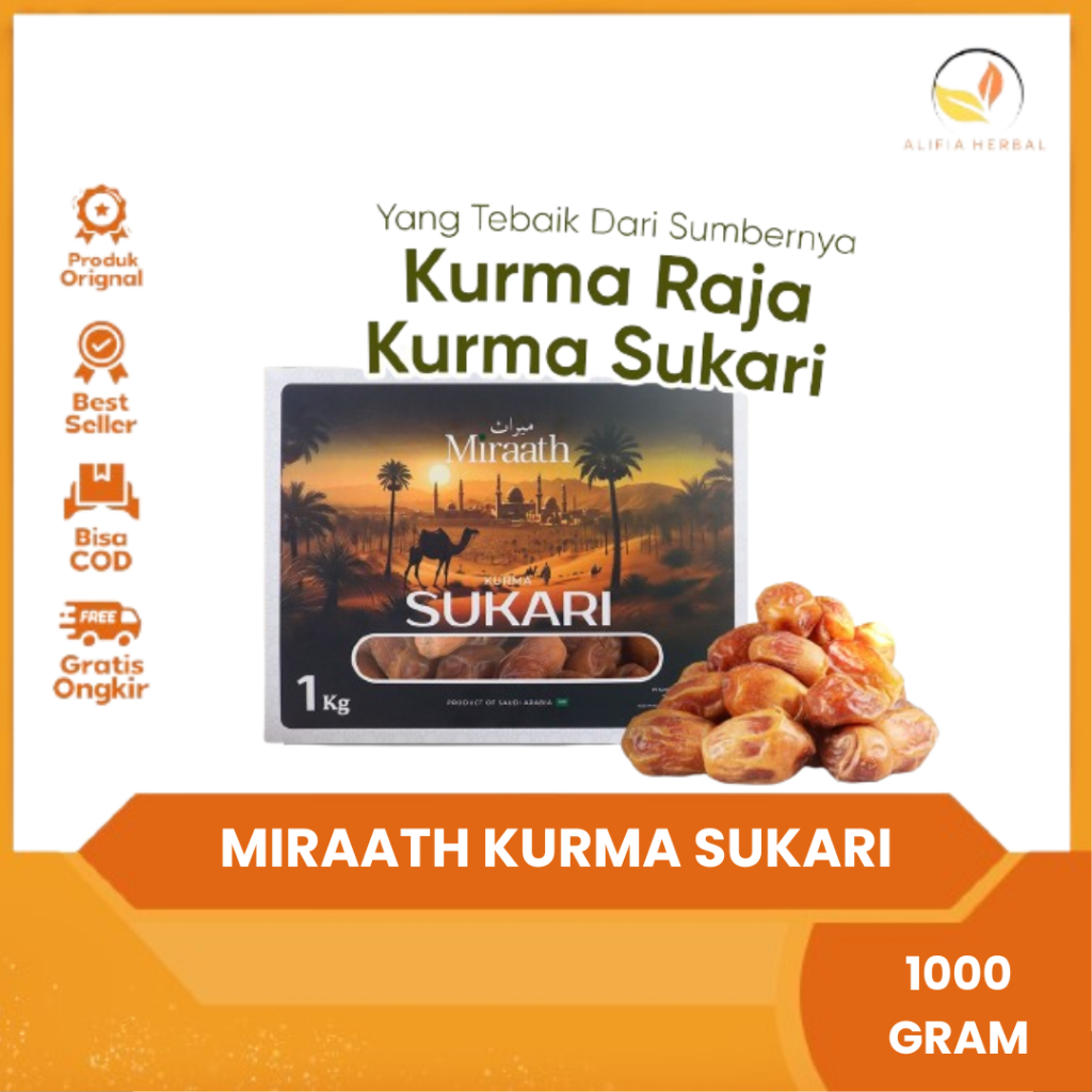 

MIRAATH - Kurma Sukari Sukkari Sukkary Dates Original Fresh Asli 1 kg