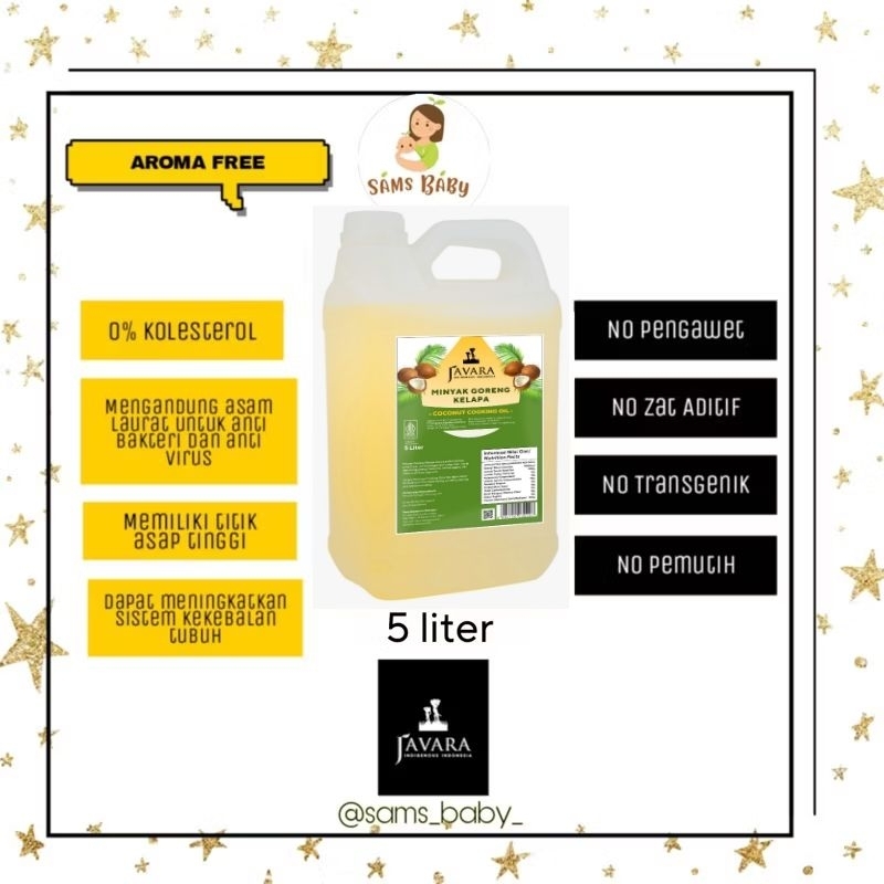 

JAVARA Minyak Goreng Kelapa - Non Aroma | Coconut Cooking Oil 5 Liter / Javara coconut cooking oil / Javara cooking oil
