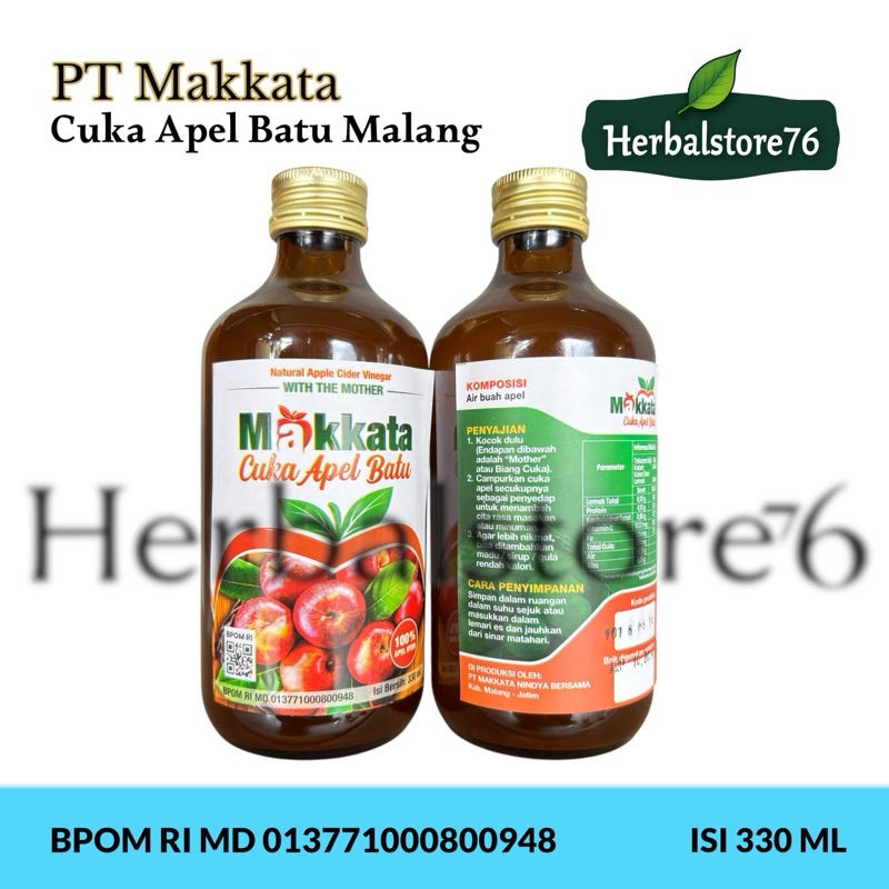 

Cuka Apel Makkata With The Mother 330ml - Natural Apple Cider Vinegar