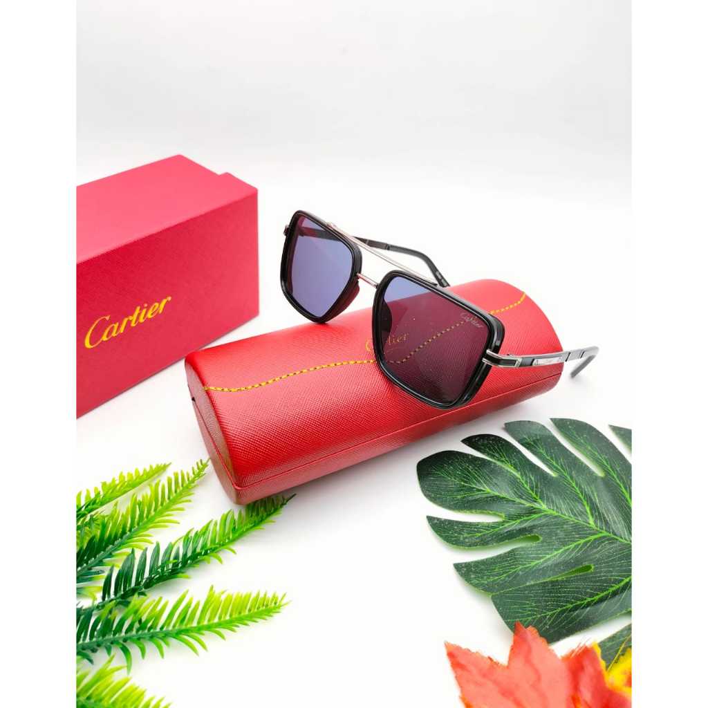 Ready Kacamata Cartier YX35038 Lensa Polarized Frame Silver Black Our Best Seller