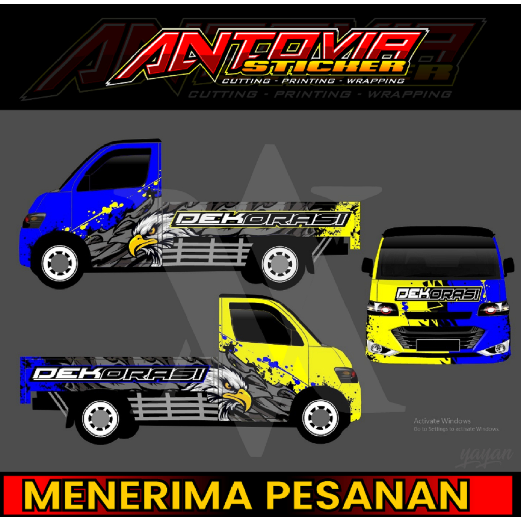 Stiker Decal Full Body Grand Max - Desain Dekorasi - Bisa Request Desain warna cerah