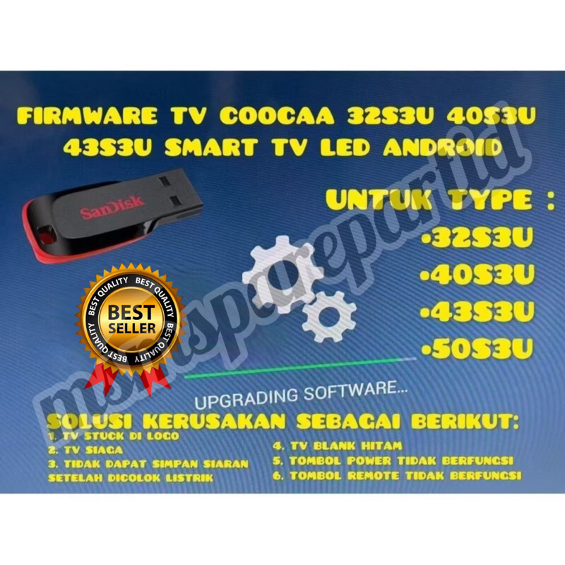 FIRMWARE TV COOCAA 32S3U 40S3U 43S3U SMART TV LED ANDROID