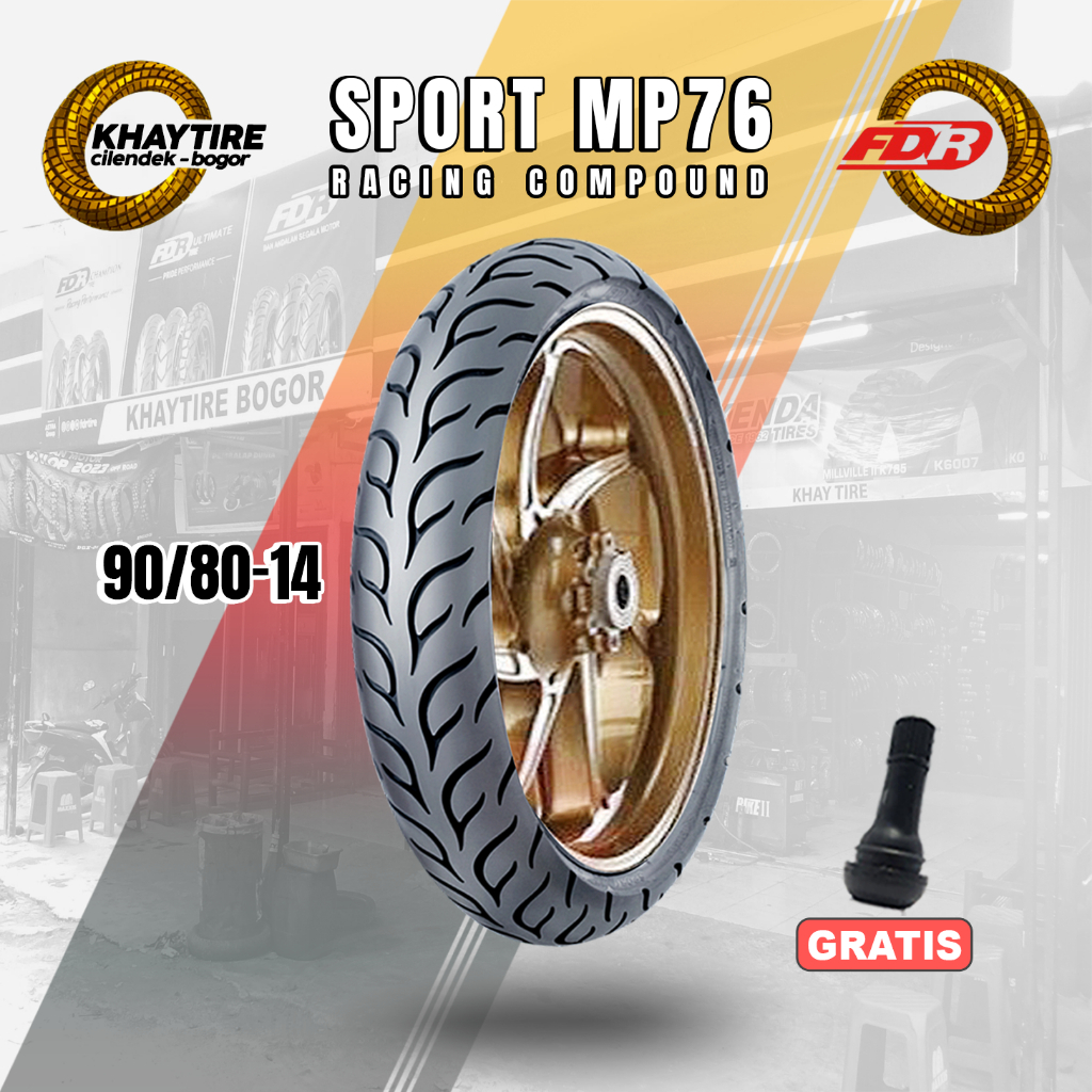 Sepasang/Satuan Ban Racing Compound Motor Matic FDR SPORT MP76 Ring 14 Tubeless