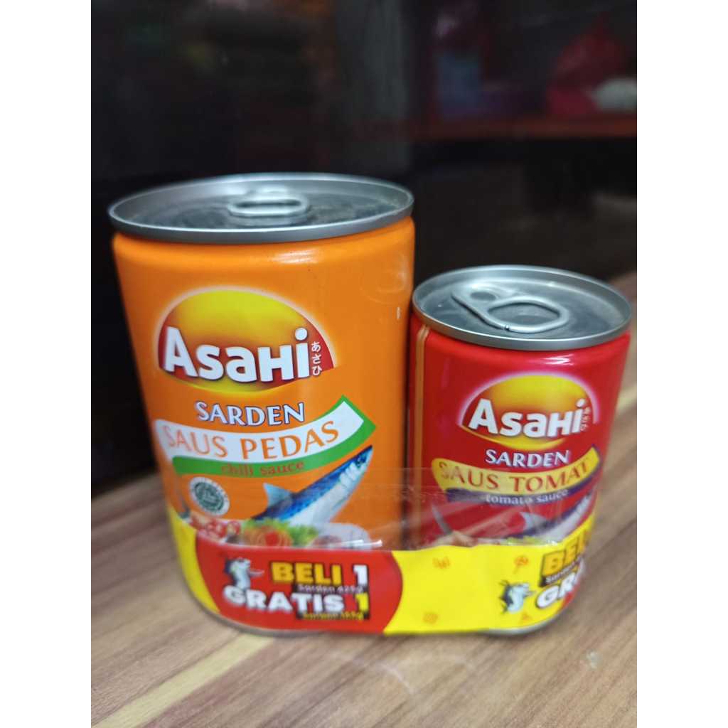 

PROMO 2 Sarden Asahi kemasan 425 gr+ 155gr murah meriah