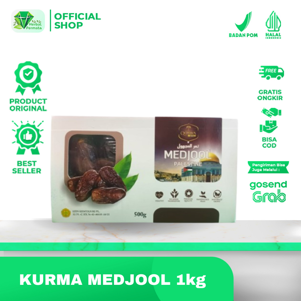 

Kurma Medjol Qoswa Dates Premium Palestina Arabian 1KG