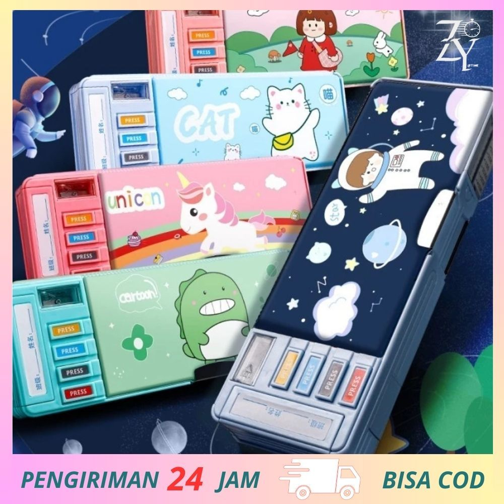 

THE TIME- Kotak Pensil Anak Multifungsi / Tempat Pensil Anak Lucu / Kotak Alat Tulis Multifungsi Tempat Pensil Kartun Siswa Sekolah Dasar