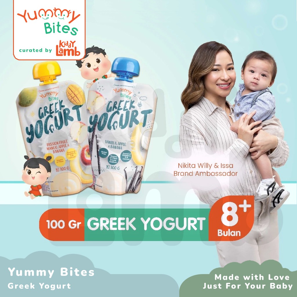 

Yummy Bites Greek Yogurt 8+ / Camilan Anak Bayi Baby Sehat Lezat Aman Anti GTM 100gr - KIDDY LAMB