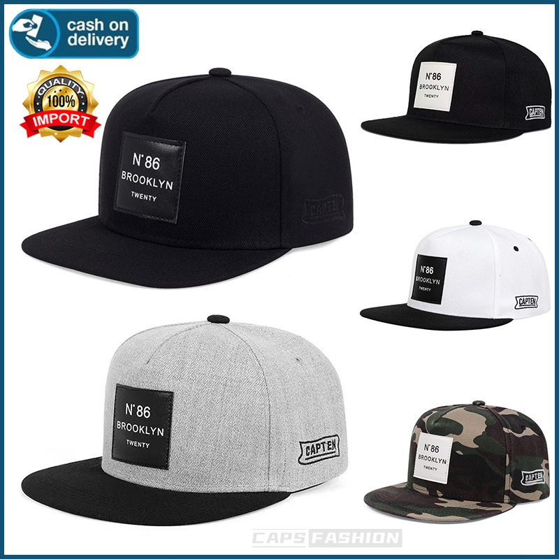 New Topi Snapback Brooklyn N86 fashion Baseball Hat Cap Casual hitam outdoor Sport Dewasa panel cap