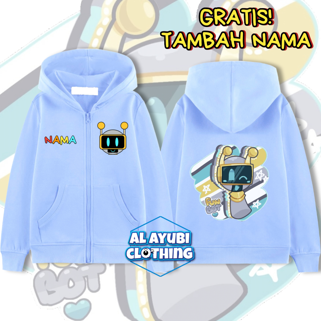 hoodie zipper anak laki laki sprunki / jaket resleting anak bisa pake nama