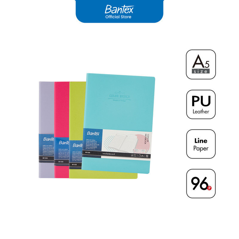 

Bantex Buku Agenda Catatan Bergaris A5 Classic Color Design Bahan PU Leather # BR1008