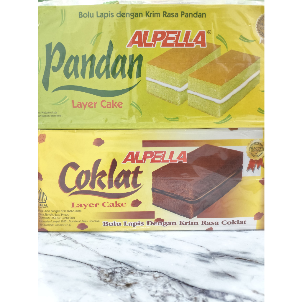 

ALPELLA CAKE PANDAN&COKLAT 24PCS 1BOX