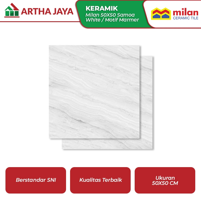 MILAN 50X50 SAMOA WHITE / KERAMIK LANTAI MOTIF MARMER