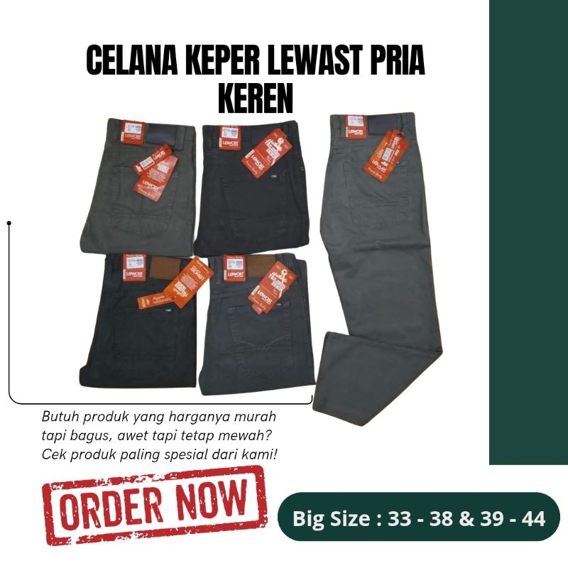 CELANA PANJANG KEPER LEWAST JUMBO BAHAN KANVAS PREMIUM BERKUALITAS BIGSIZE 33-38 40 42 44
