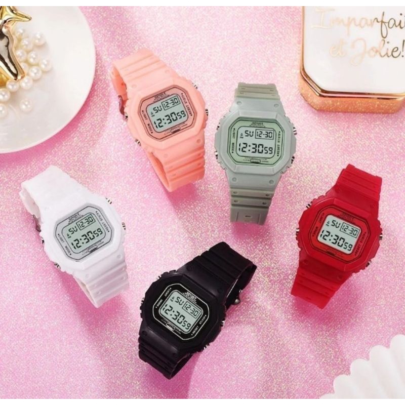 C ( C35 ) JAM TANGAN SPORT DIGITAL RUBBER SEGI LED
