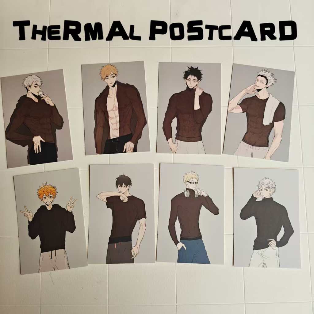 

HAIKYUU THERMAL POSTCARD BOKUTO AKAASHI ATSUMU OSAMU READY STOCK