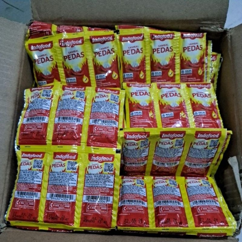 

saus sambal pedas indofood saset 3 lusin