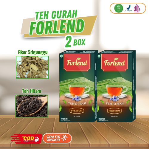 

2 BOX FORLEND Teh Gurah Kuras Dahak & Lendir, Obat Asma - BPOM HALAL 100% ALAMI